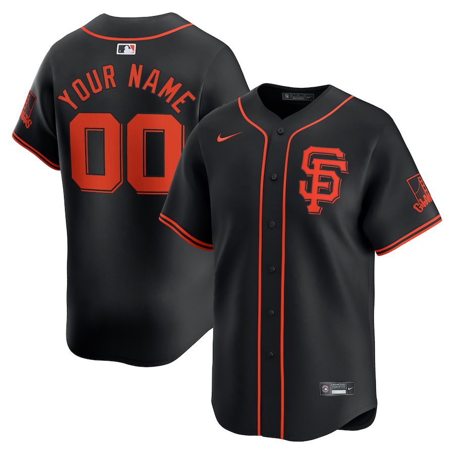 Men San Francisco Giants Nike Black Alternate Limited Custom MLB Jersey